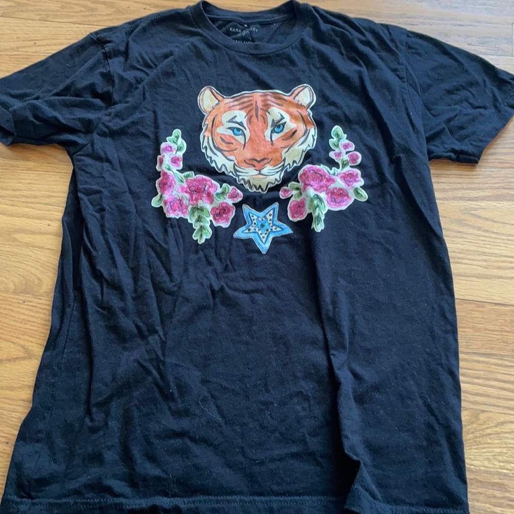 Kira Ashley Designs Tiger Tee Black Size Small